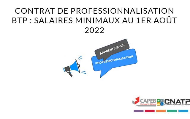 Contrat De Professionnalisation Btp Salaires Minimaux Au 1er Août 2022 ・ Capeb